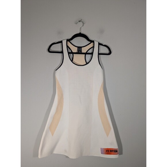 P.E. Nation Womens Optic White Backswing Athletic Dress Sz S Tennis - Picture 1 of 12